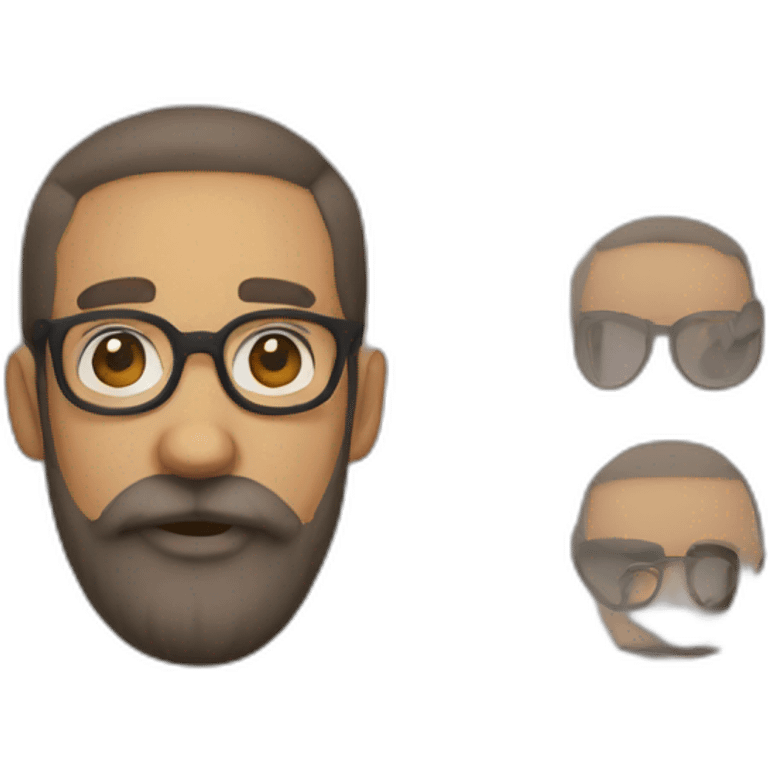 spects beard round shape man emoji