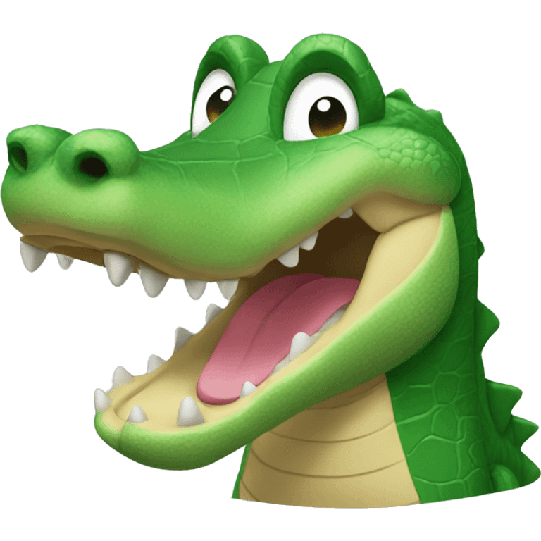 Plush alligator with mouth open emoji