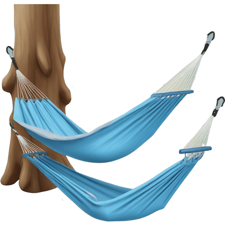 Realistic camping light blue  hammock lisolated. emoji