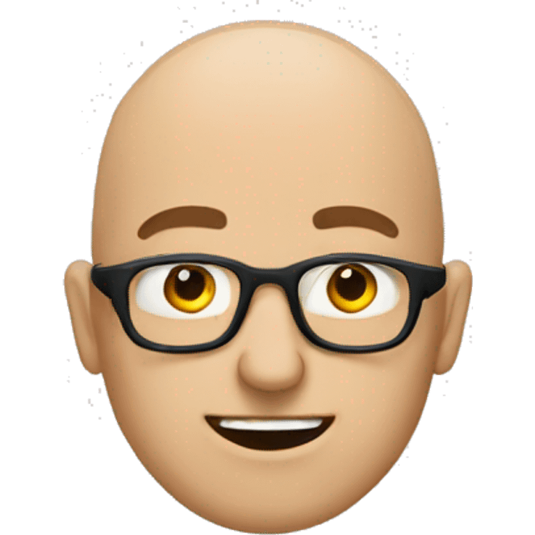 Bald man with glasses bald man with glasses without eye Brown  emoji