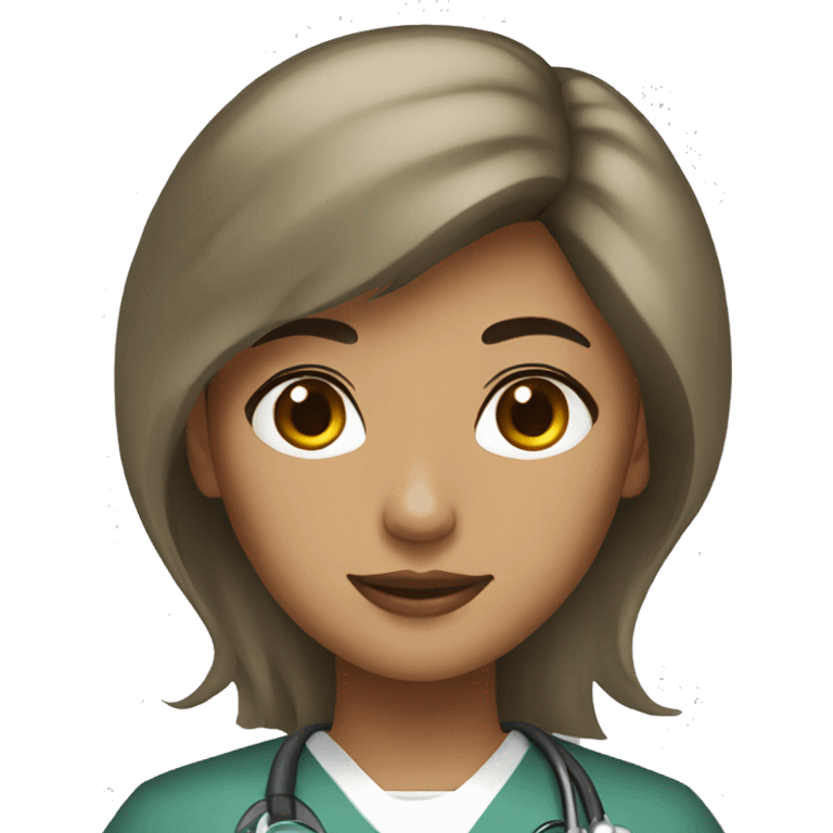 Light brown skin black hair surgeon female emoji