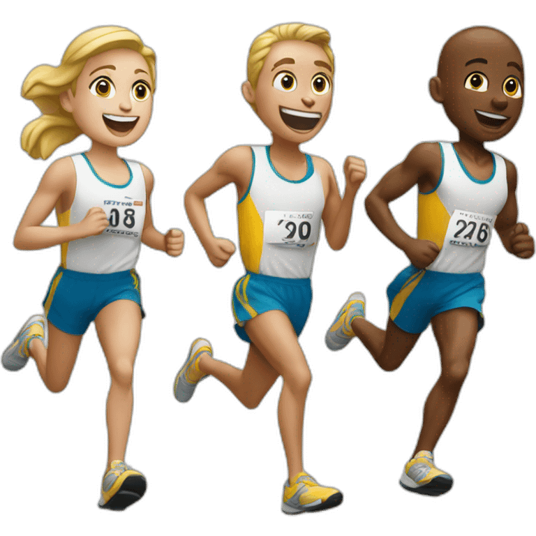 white running trio victory emoji