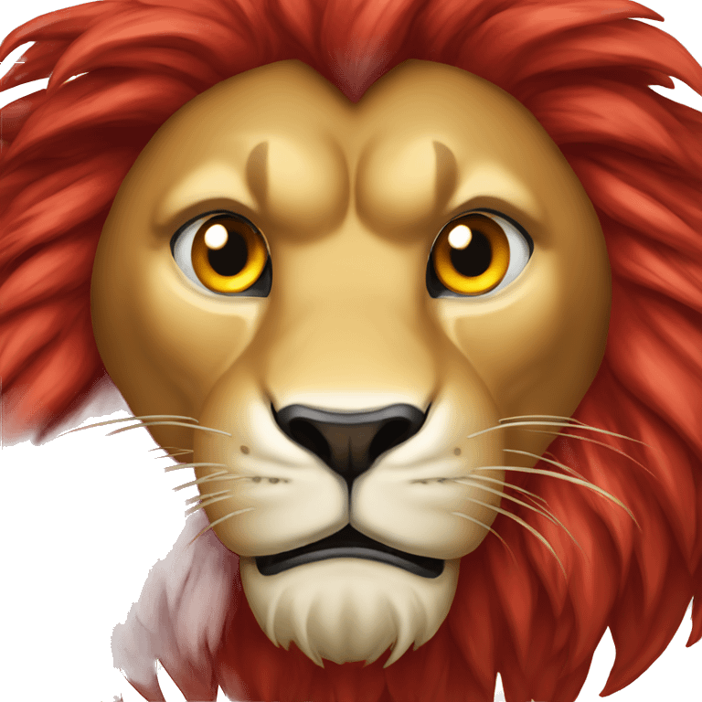 one angry lion red emoji