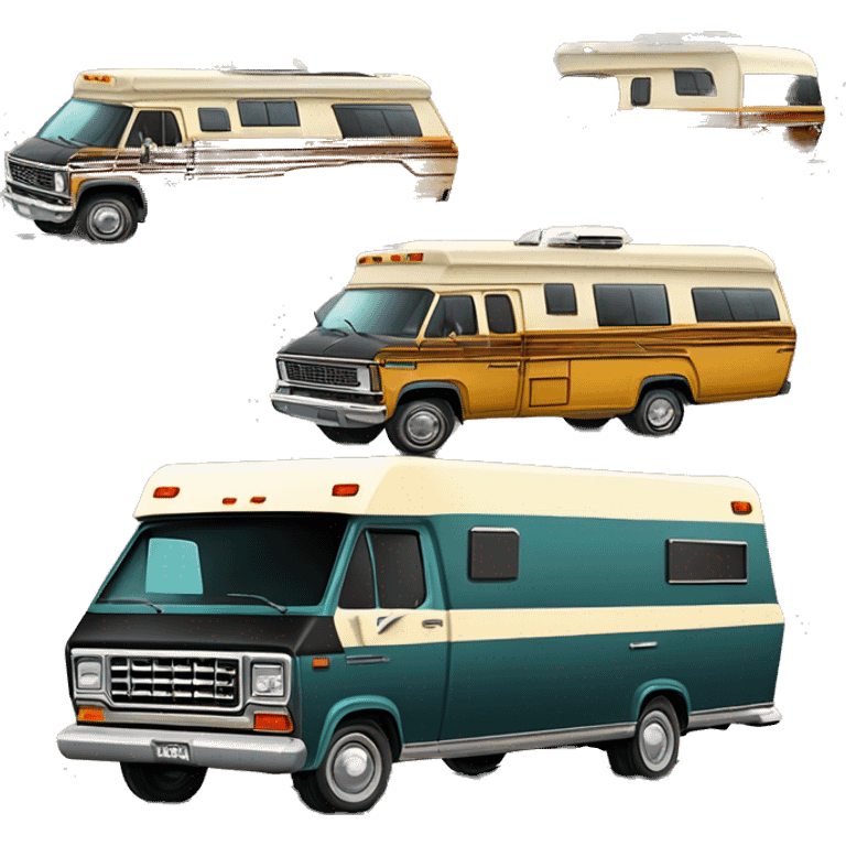 Real 70s Darth Vader’s Winnebago dually woody family camper family  emoji