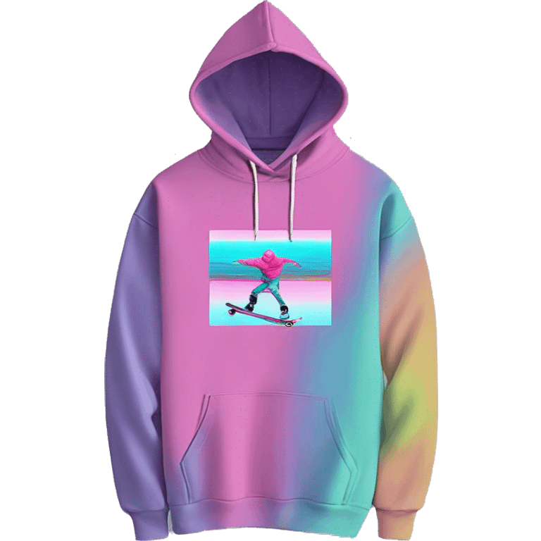 Vaporwave person hoodie dancing Skater fashion aesthetic baggy clothes graphic t shirt 420 emoji