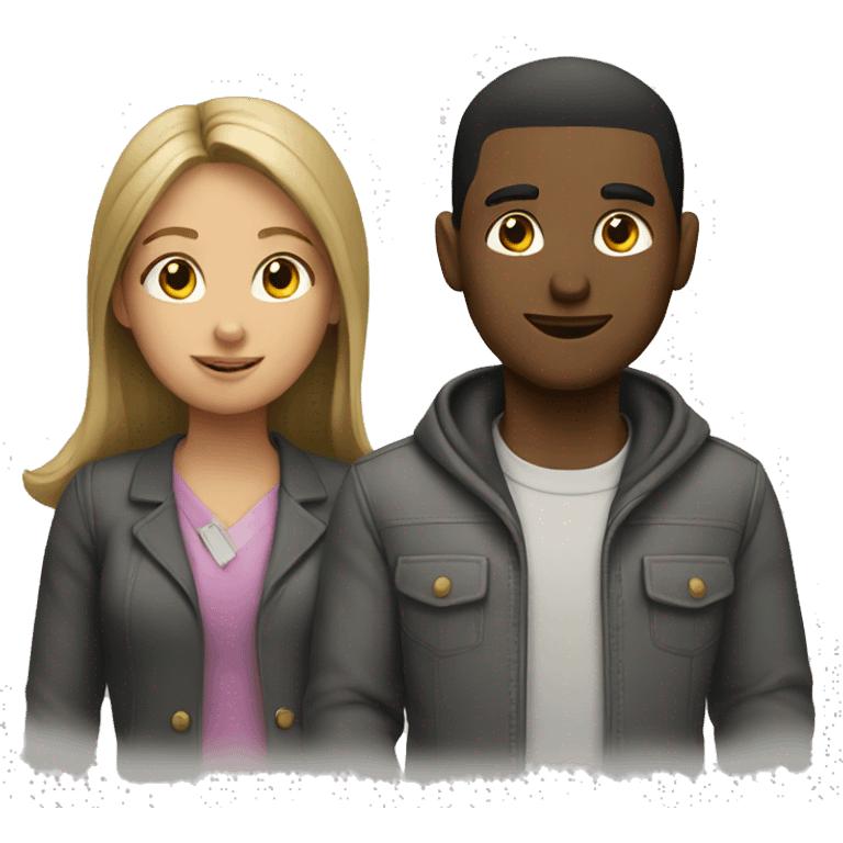 Girl and guy working together  emoji