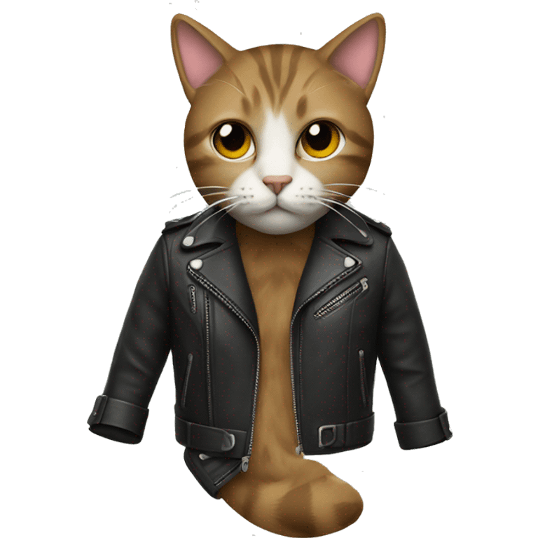 Cat wearing leather jacket  emoji