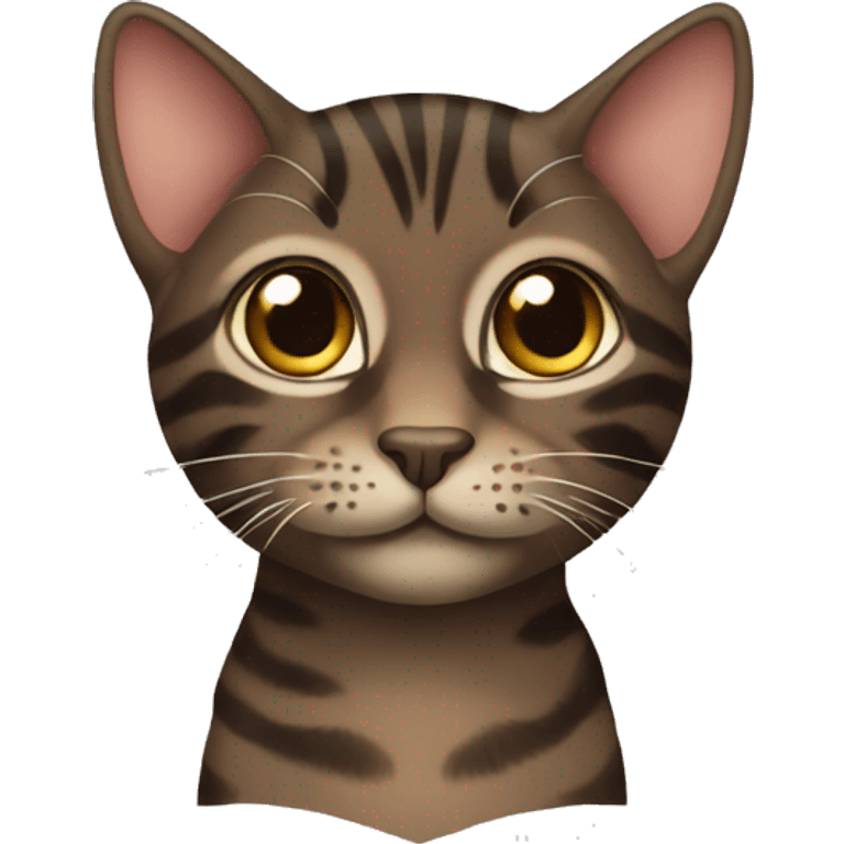 dark brown tabby cat  emoji