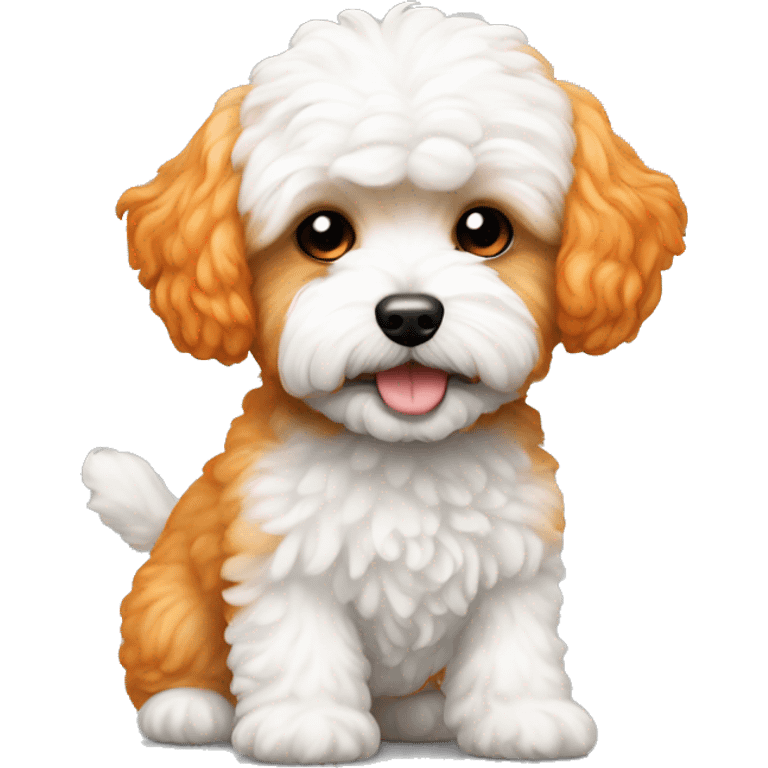 Dog maltipoo white-orange  emoji