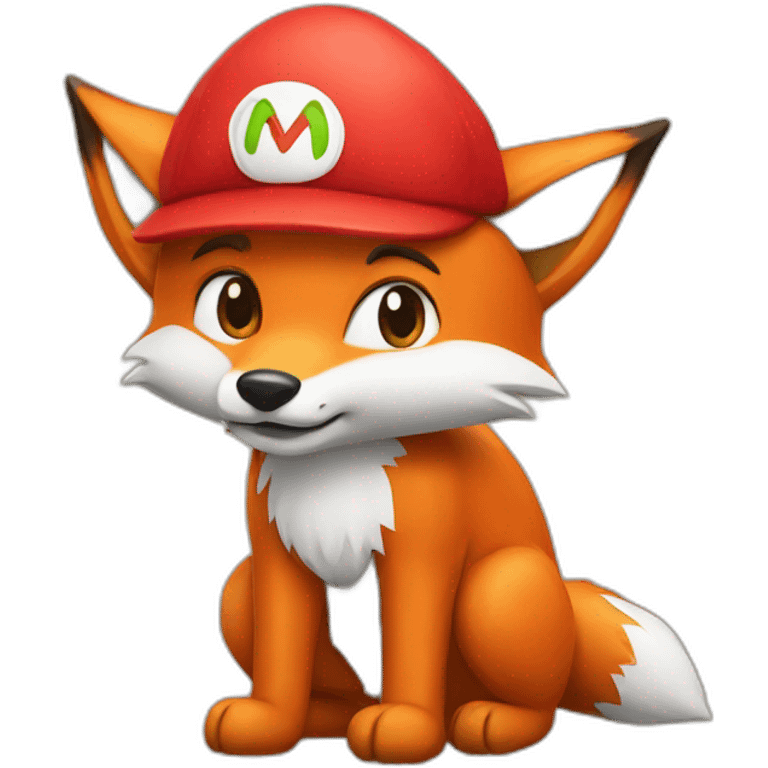 fox-wearing-mario-hat emoji