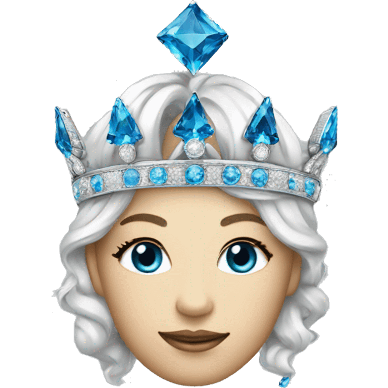 Platinum empress crown with blue diamonds  emoji