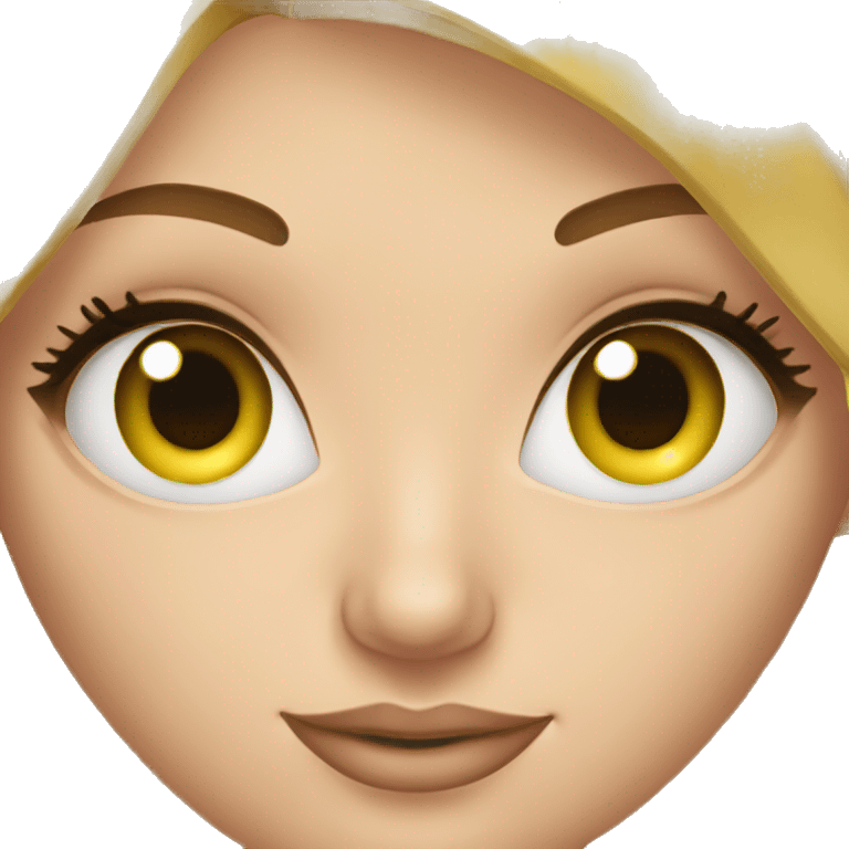 Blonde girl working doing lashes emoji