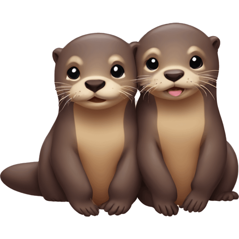 Otters in love emoji