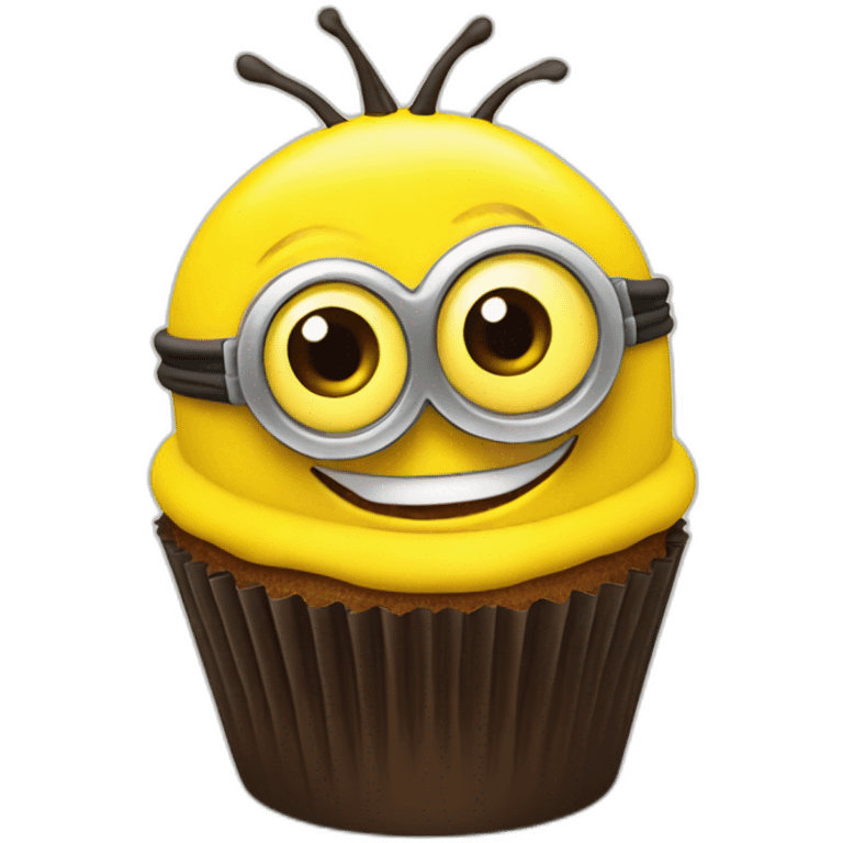 Happy yellow minion cupcake  emoji