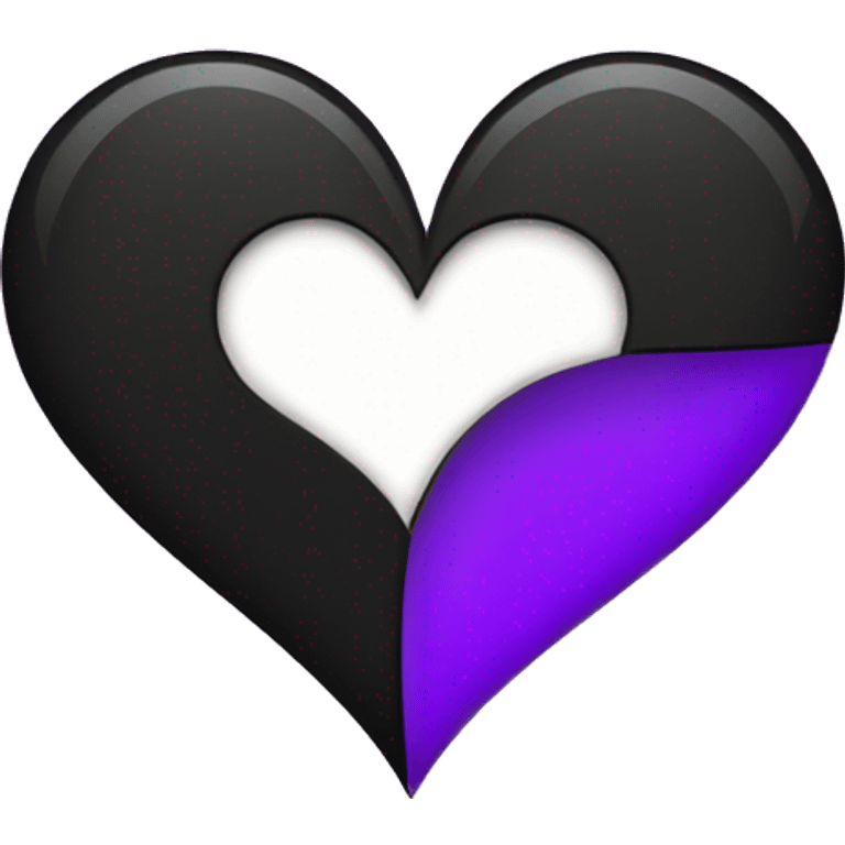 Half black and half purple split heart emoji