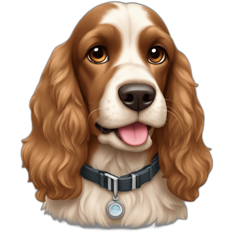 brown cocker spaniel as pilot emoji