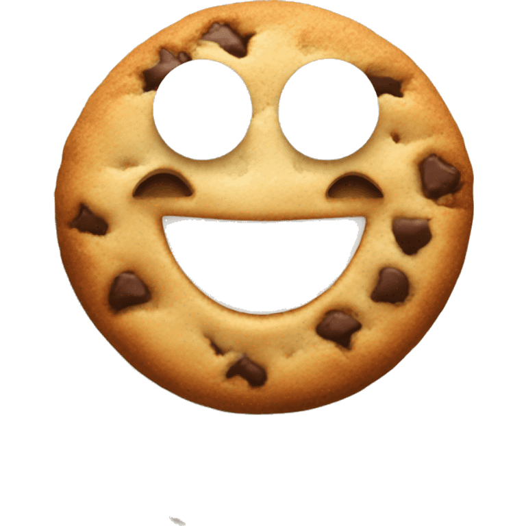 delcious cookie with a huge smile emoji