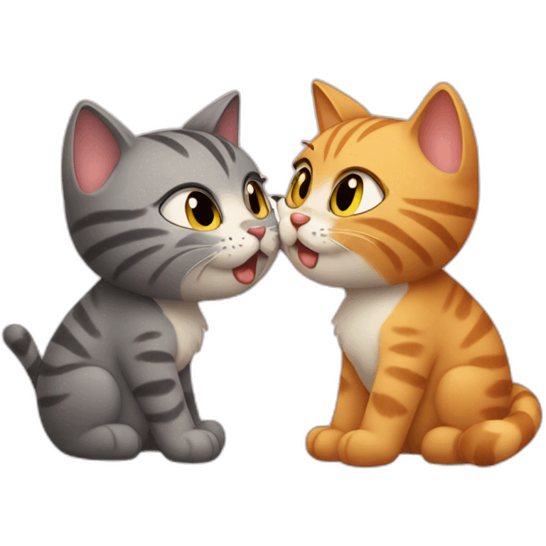 Two cats kissing  emoji