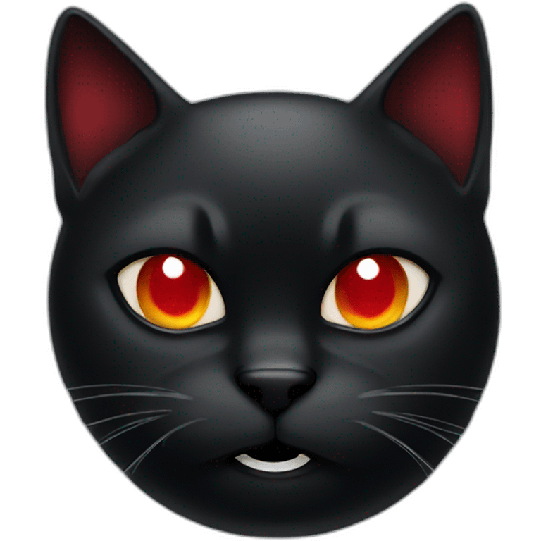 a very angry black cat with red eyes emoji