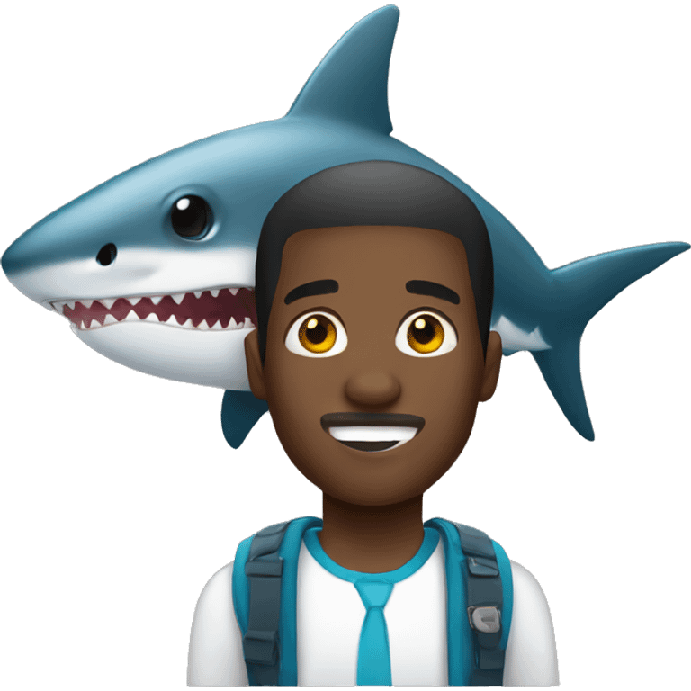 black man with shark emoji