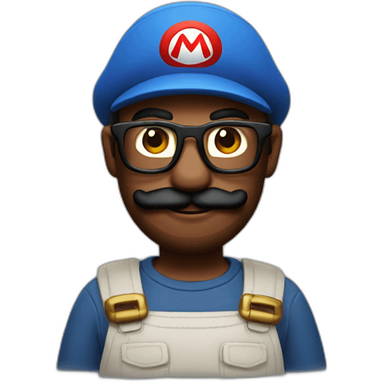 Mario as a hipster developer emoji