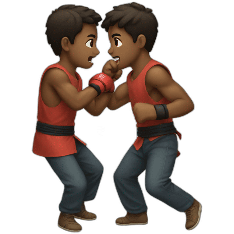 two boy fighting emoji