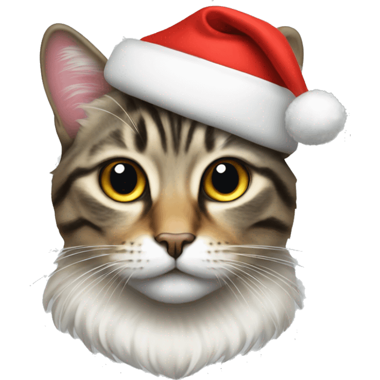 multicolor cat with santa hat on emoji