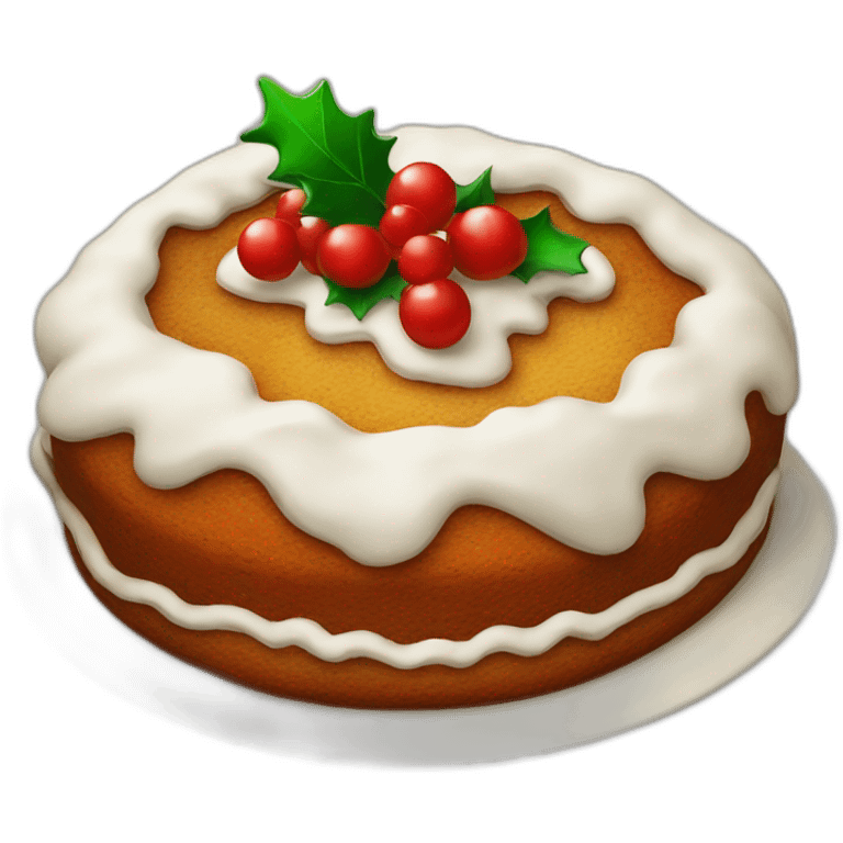 Christmas cake on plate emoji