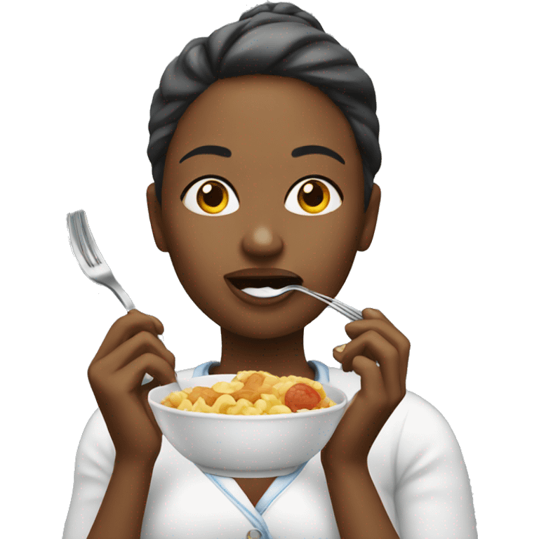 woman eating emoji