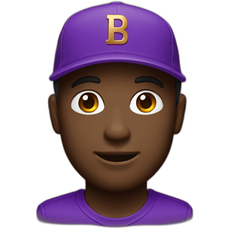 Bronze man with a purple new era cap emoji