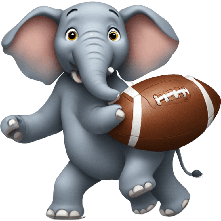 Elephant throwing a football emoji