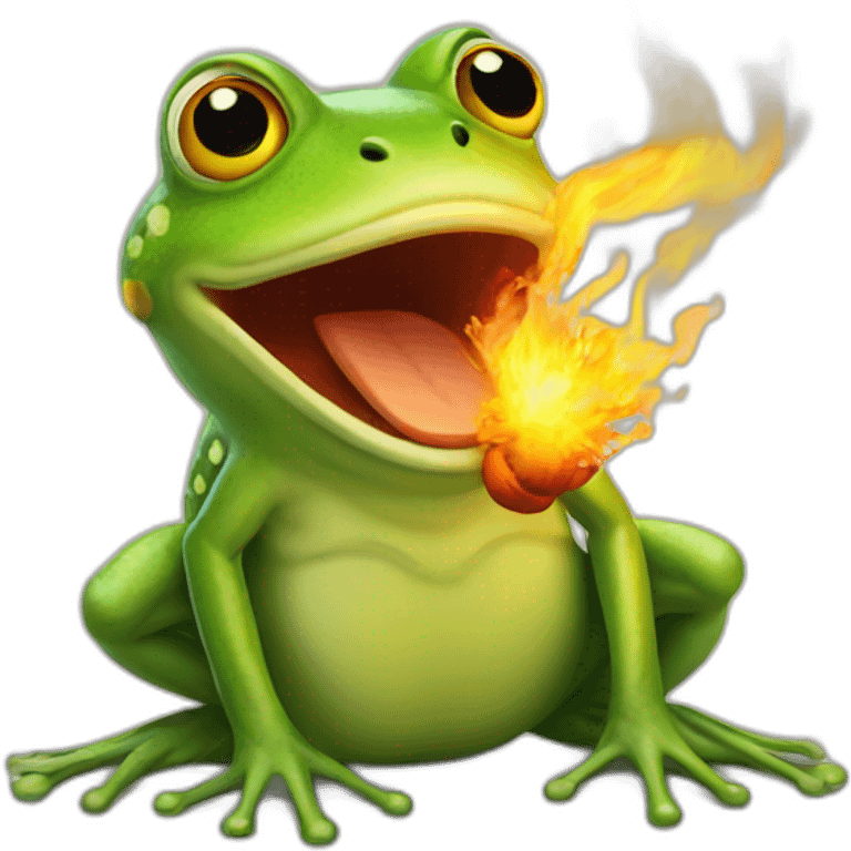 Fire breathing frog emoji