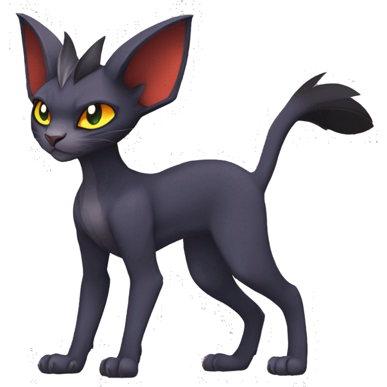 Black edgy Noivern-Litten-Sphynx-Lykoi-Caracal-cat-Fakemon full-body emoji