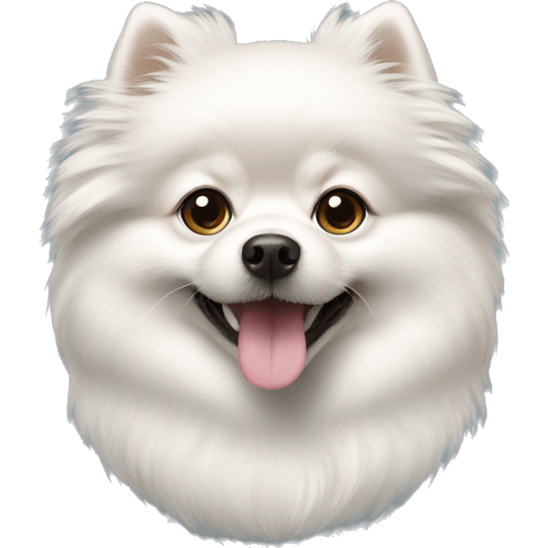 White Pomeranian dog  emoji