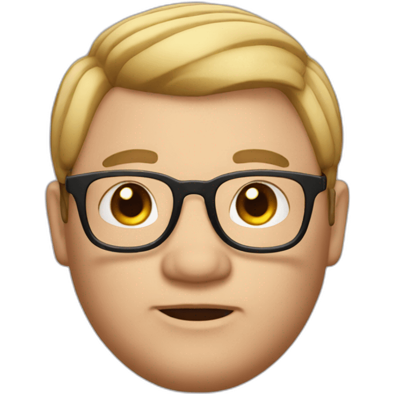 Memoji of a fat guy that uses glasses and an earring emoji