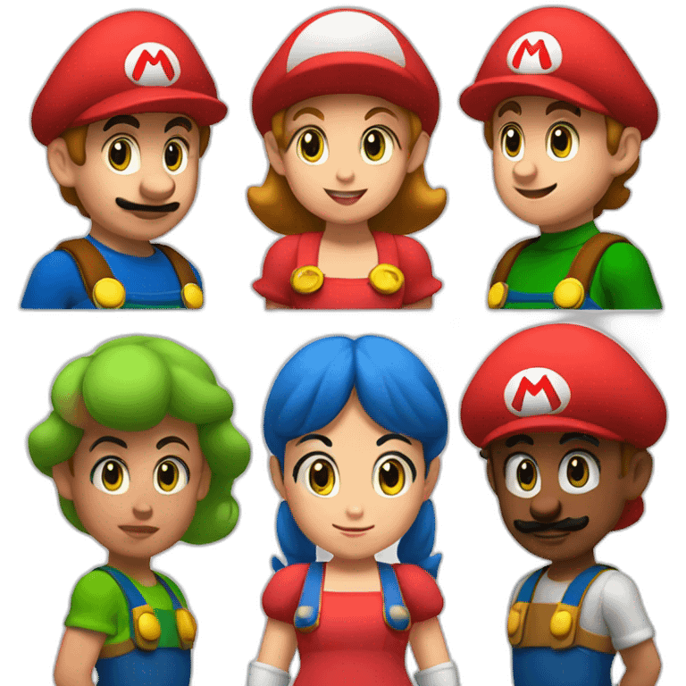 Four children playing super Mario wonder emoji