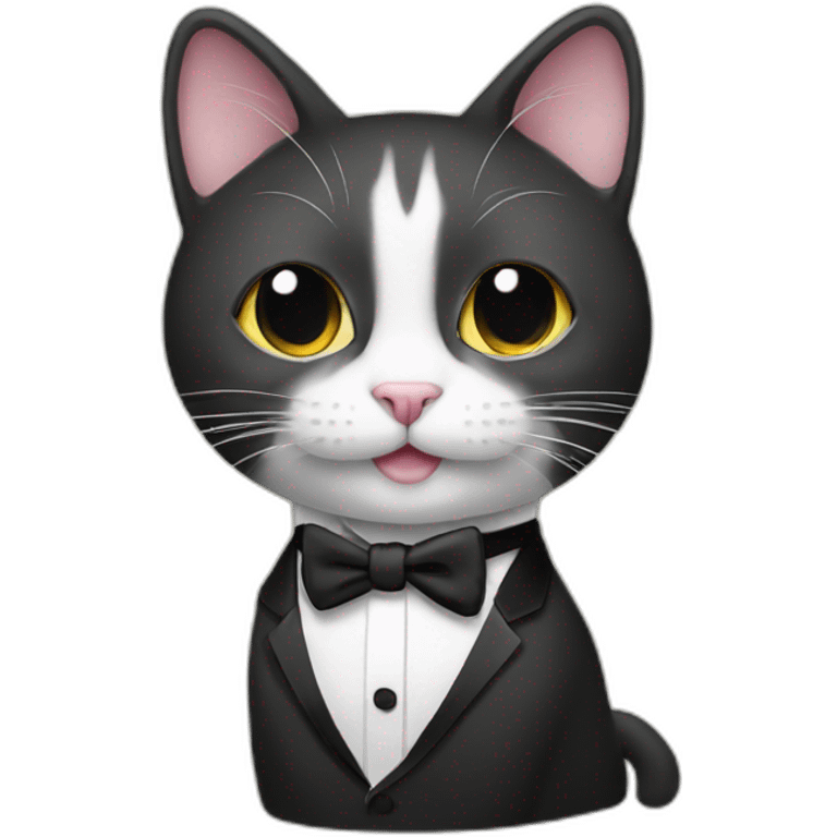 cat wearing a tuxedo emoji