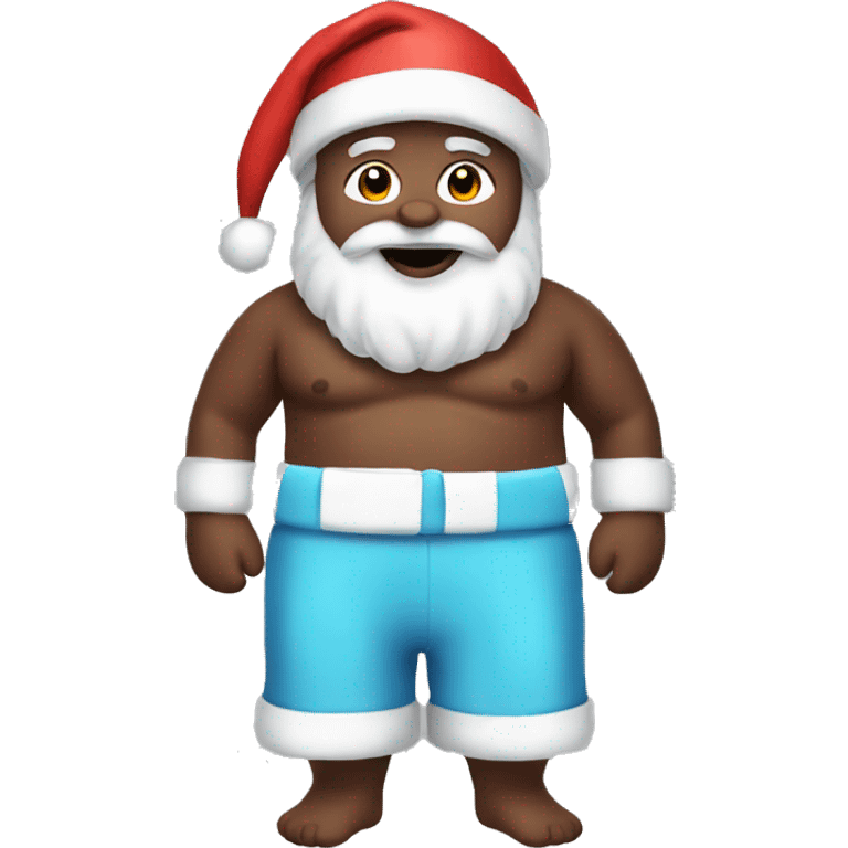 Santa Claus in a swimsuit emoji