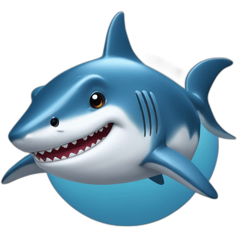 Dauphin sur requin emoji