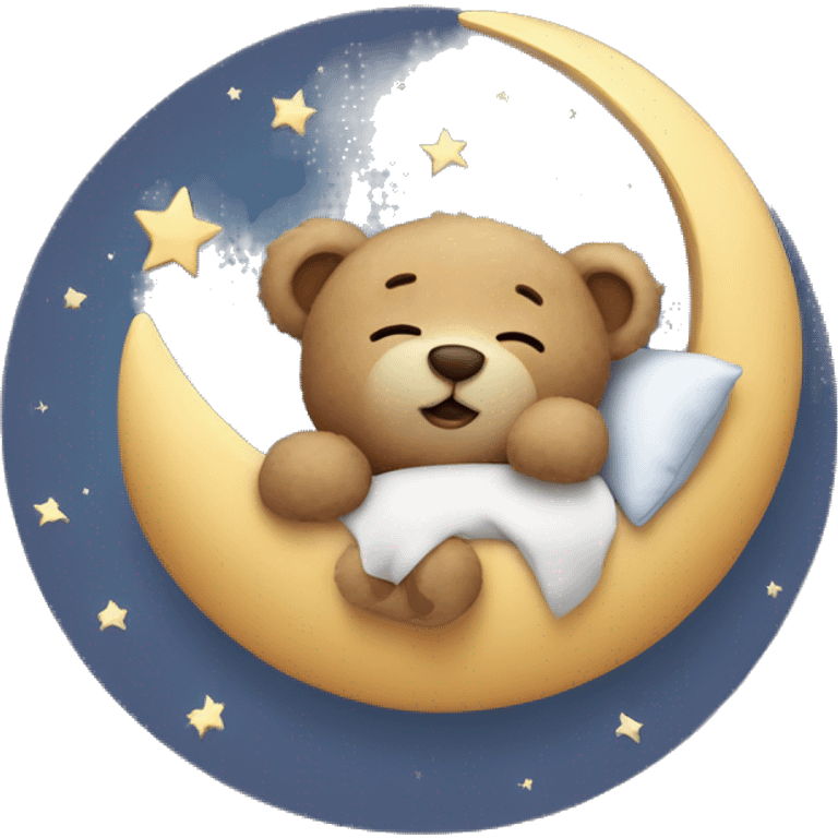 Teddy bear sleeping on the moon emoji