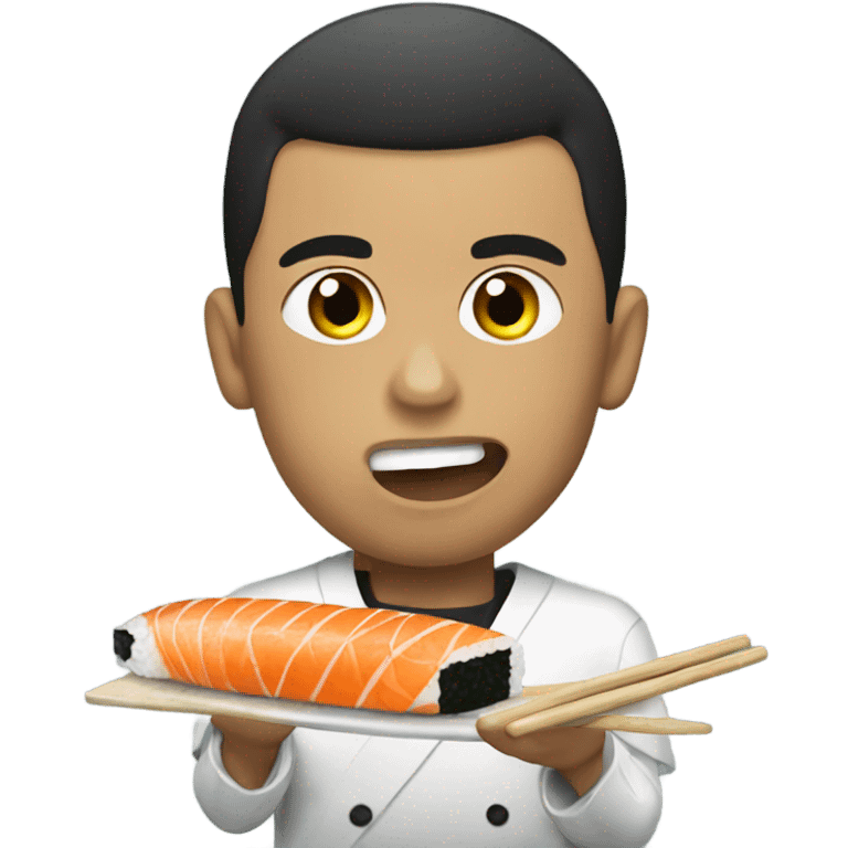 Ronaldo eating sushi  emoji