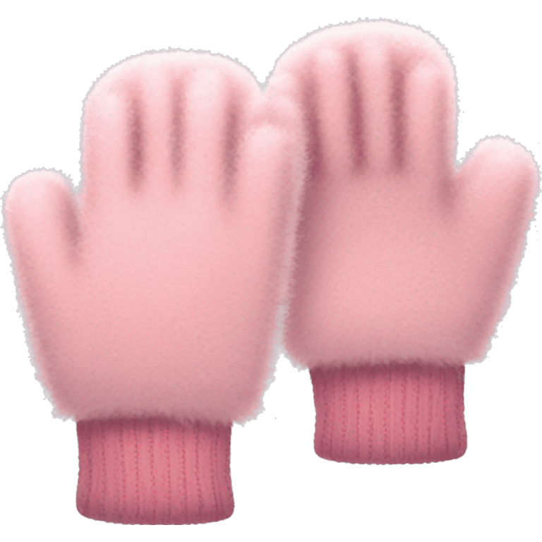 light Pink winter gloves that are fuzzy emoji