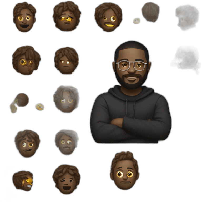 Damso qui fait son signe emoji