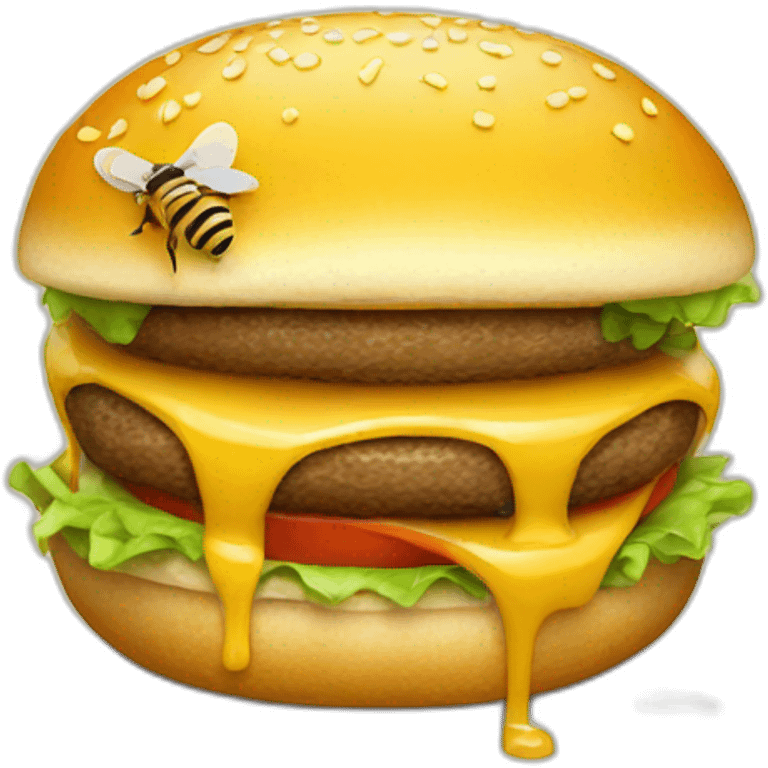 Bee is eating a burger emoji