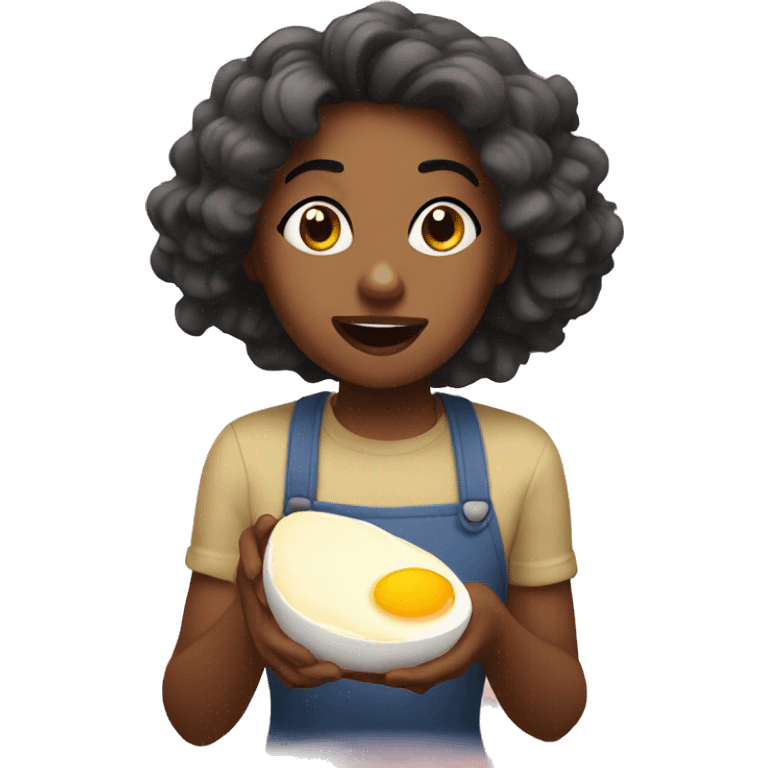 sassy eating eggs emoji