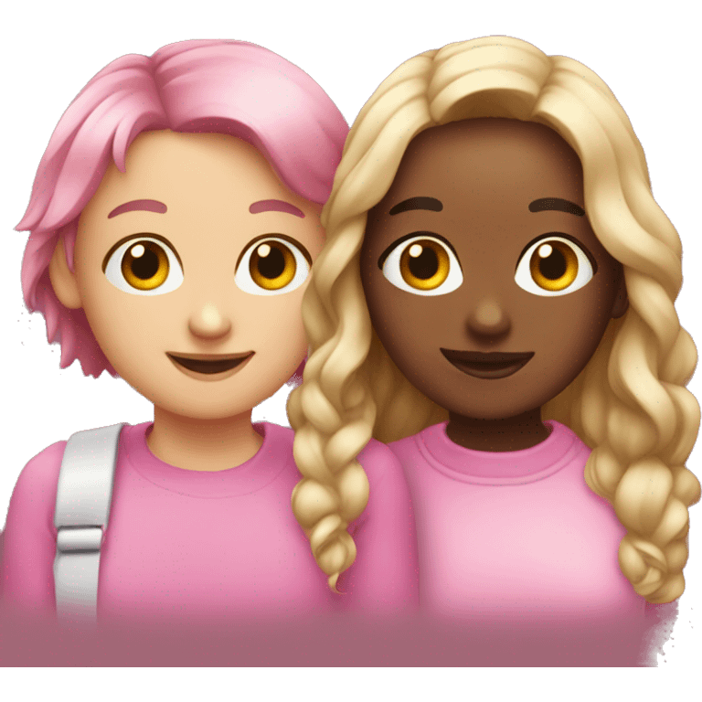 Best friends in pink emoji