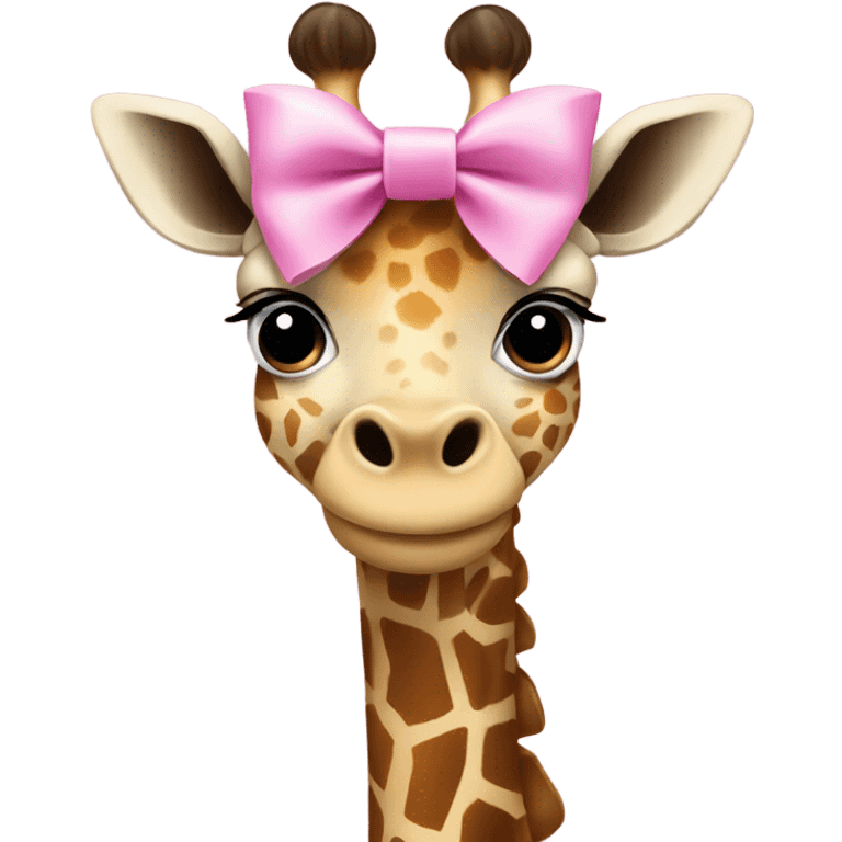 Giraffe wearing a pink bow emoji