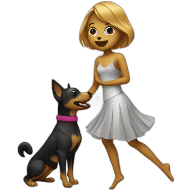 Chien avec une danseuse emoji