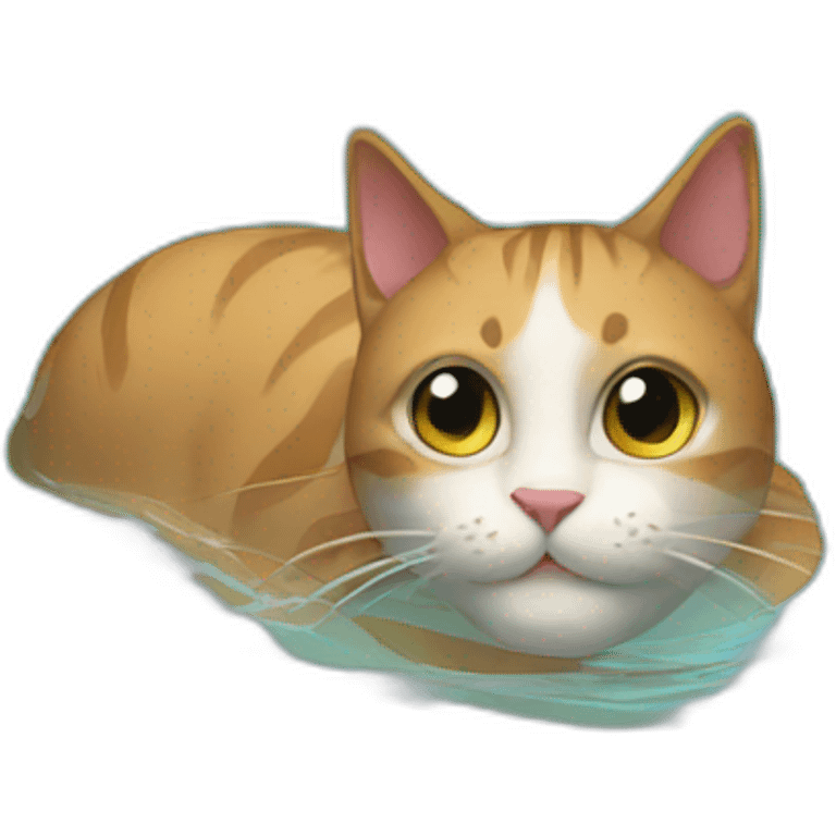 cat in the pool emoji