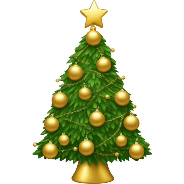 christmas tree with gold ornaments  emoji